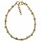Sea and Sand Turquoise Peach Gold Bead Anklet