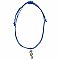 Sea Horse Charm Waxed Blue Cord Pull Anklet