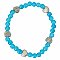 Turquoise Bead Heart Stretch Bracelet