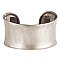 Silver Hammered Rounded Cuff Bracelet