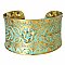 Sonora Style Gold Patina Flower Cuff Bracelet