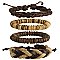 Driftwood Beach Wood & Cord Men's Bracelet Set of 4
