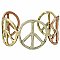 Woodstock Vibes Mixed Metal Peace Sign Bracelet