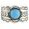 Silver & Turquoise Scalloped Cuff Bracelet