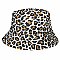 Leopard Print White Bucket Hat