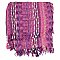 Mixed Thread Pink Woven Fringe Scarf