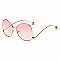 Gold Butterfly Frame Wire Pink Sunglasses 