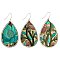Turquoise Floral Embroidered Teardrop Earring