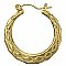 Quilted Design Gold Hoop Earrings