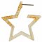 Gold Foil Star Acetate Hoop Earring
