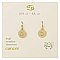 Gold Round Cancer Zodiac Earrings