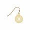 Gold Round Pisces Zodiac Earrings