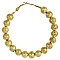 Textured Elegance Gold Bead Hoop Earring