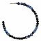 Stone Cold Style Blue Bead Hoop Earring