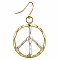 Woodstock Vibes Silver Gold Peace Sign Earring