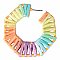 Pastel Rainbow Raffia Wrap Hoop Earrings