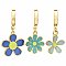 Floral Bloom Blue Flower Hoop Earrings Set