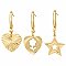 Heart Flower Star Gold Hoops Earring Set