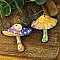 Morning Moon Mushroom Wood Earrings