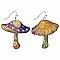 Morning Moon Mushroom Wood Earrings