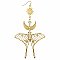 Oversized Celestial Luna Moth Gold Earrings