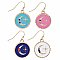 Sparkling Moon Round Charm Earrings