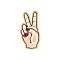 Peace Fingers Embroidered Iron on patch