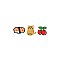 Set of 3 Sushi, Cat, Cherries Mini Stick on Patches