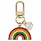 Smiling Skies Rainbow Gold Keychain