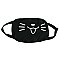 Black Cotton Laughing Cat Face Mask