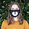 Bear With Me Print Black Cotton Face Mask