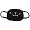 Smiling Cat Black Cotton Face Mask