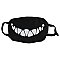 Cheshire Smile Print Black Cotton Face Mask