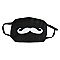 Mustache Print Black Cotton Face Mask