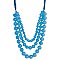 Sky Blue 3 Line Round Bead Necklace