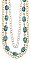 Gold & Silver Metal Faux Turquoise Necklace