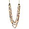 Gold, Brown & Red Bead Layer Necklace