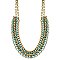 Gold, Turquoise Bead & Crystal Necklace