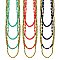 Gold & Color Bead Graduating Long Necklace