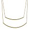 Gold 2 Line Curved Bar Necklace