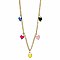 Love Charms Multicolor Heart Gold Necklace