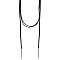 Black Suede Silver Spike Lariat Necklace