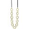 Gold Oversize Link & Black Cord Necklace