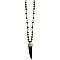 Marbled Black & White Stone Tooth Long Necklace