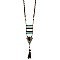 Sequin, Stone & Tassel Long Necklace