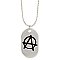 Silver Anarchy Dog Tag Pendant Necklace