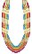 10 Line Bright Multi Seed Bead Long Necklace