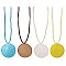 Round Shell Color Cord Necklace
