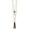 Suede Tassel & Turquoise Triangle Gold Layer Necklace