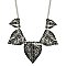 Silver Leaves Bib Necklace
